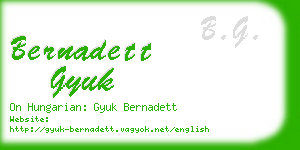 bernadett gyuk business card